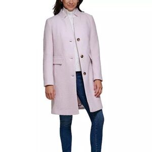DKNY Single-Breasted Boucle Walker Coat
